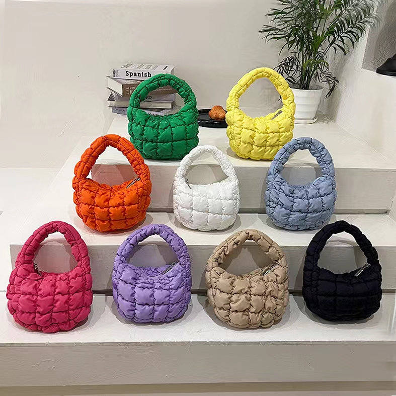 women puffer handle bag