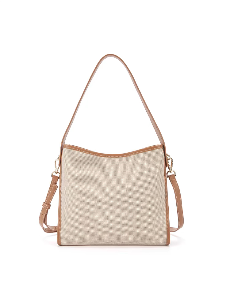 Linen fabric hobo bag