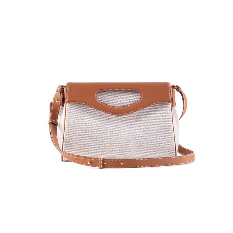 Linen fabric crossbody bag